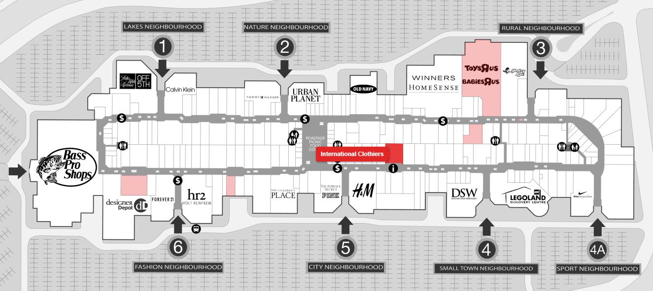 Vaughan Mills Mall Map International Clothiers In Vaughan, On